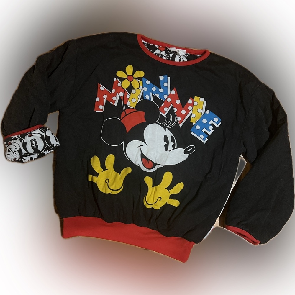 Disney Minnie Mouse reversible multicoloured cozy sweatshirt size medium/ large